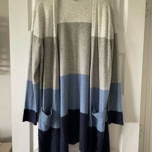 Ombré blue striped cardigan